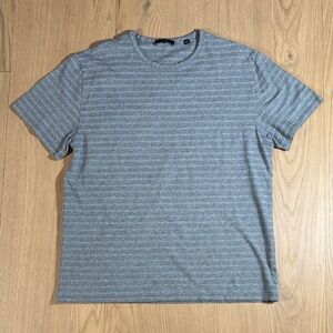 Vince Heather Gray Striped Tee - Large
